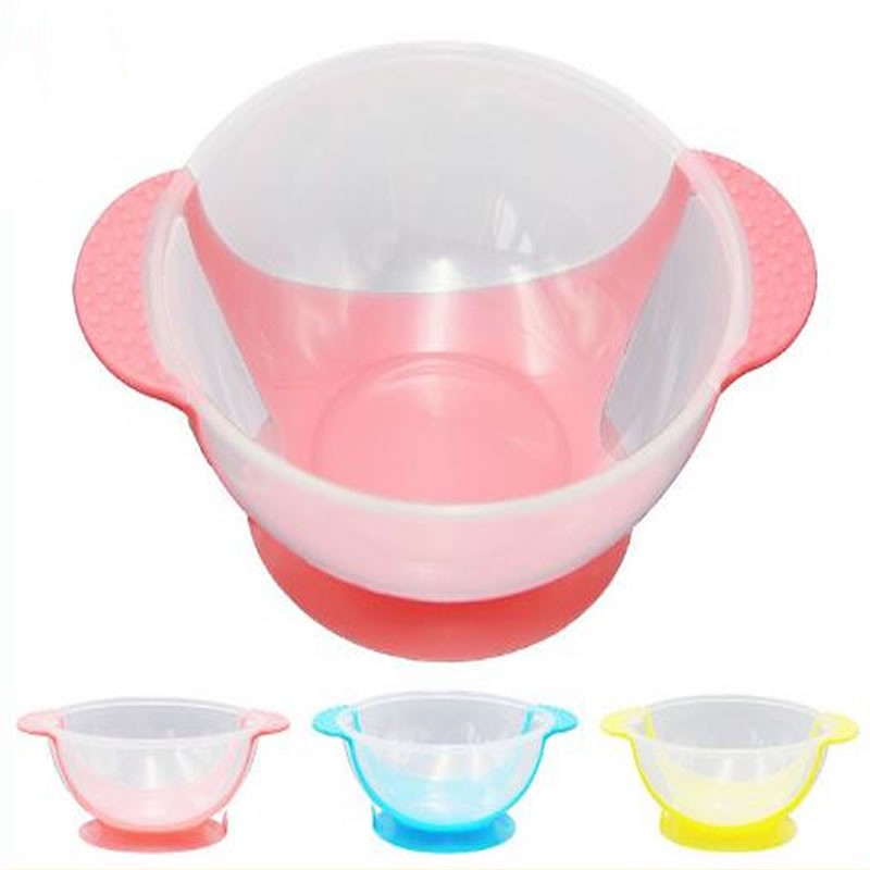 Children's Plate Suction Cup Bowl Infant Toddler Baby Baby Feeding Training Bowl Cartoon Binaural Baby Feeding Tableware