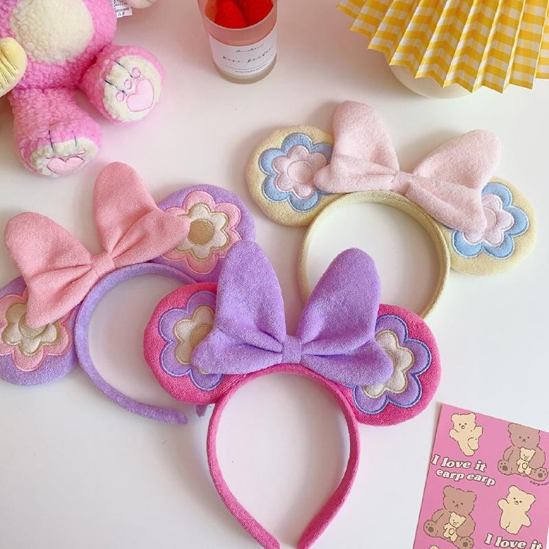 Mickey Minnie Mouse Ears Headband Red Bowknot Girl Bowknot Hair Hoop Disneyland Birthday Party Decoration Gift Pretend Toy