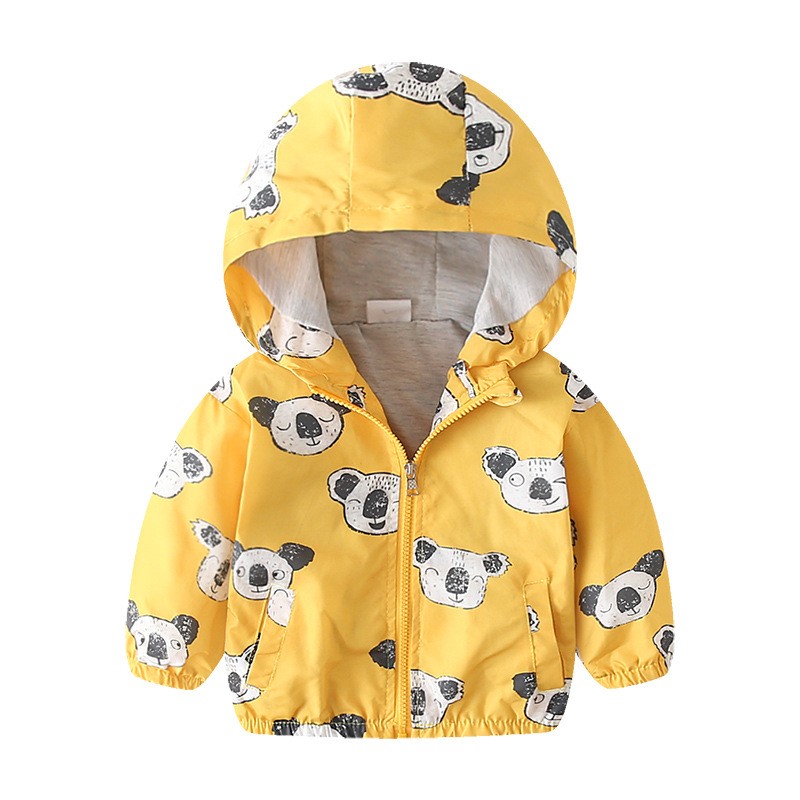 Spring Autumn Kids Clothes Boys Jackets Children Hooded Zipper Windbreaker Toddler Boys Car Dinosaur Waterproof Hoodies for Boys