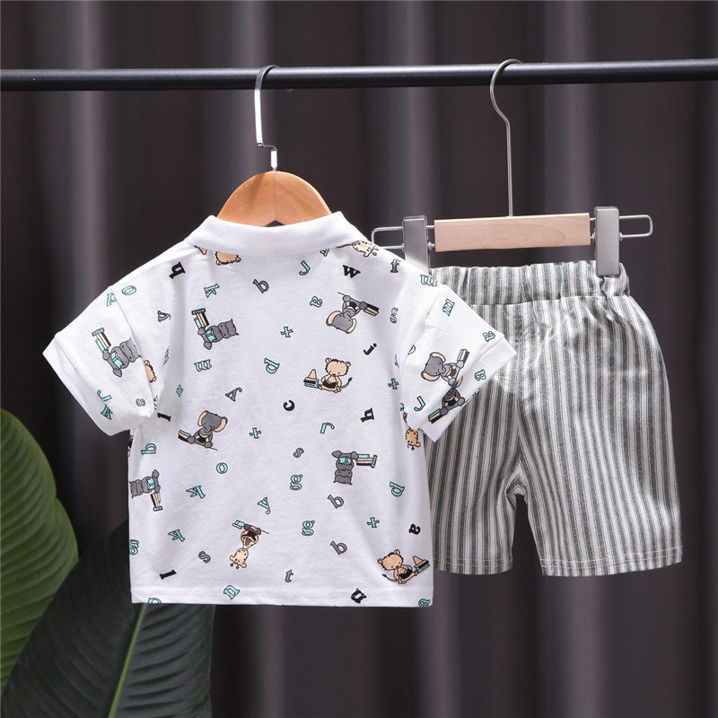 New Summer Baby Clothes Suit Children Fashion Boy Girls Cartoon T-Shirt Shorts 2Pcs/Set Toddler Casual Clothing Kids Tracksuits