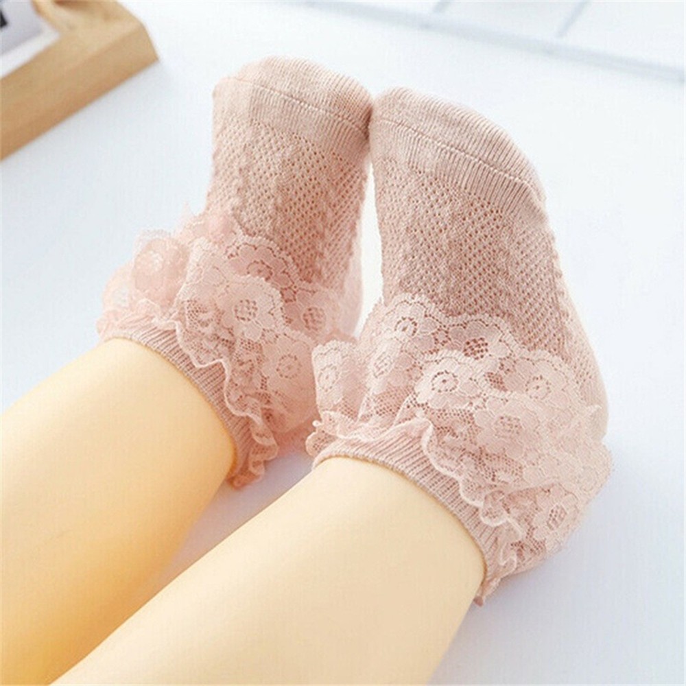 Kids Breathable Socks Cotton Lace Ruffle Princess Mesh Socks Children Ankle Short Sock Toddler Girls Kids Toddler