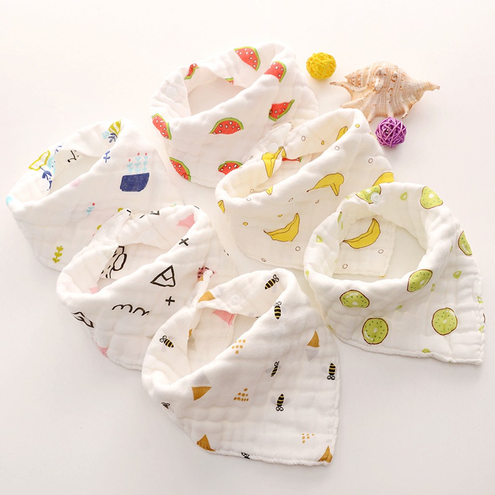 Baby Towel Newborn Cotton Triangle Burp Cloth Waterproof Bandana Bibs Baby Feeding Smock Burp Cloths Gauze Saliva Towel Baby Stuff