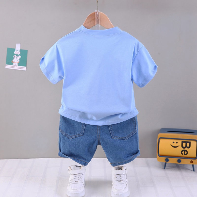 Summer Children Boys Girl Clothes Kids Cartoon T-shirt Shorts 2pcs/sets Toddler Leisure Suits Baby Cotton Tracksuit 0-5 Years