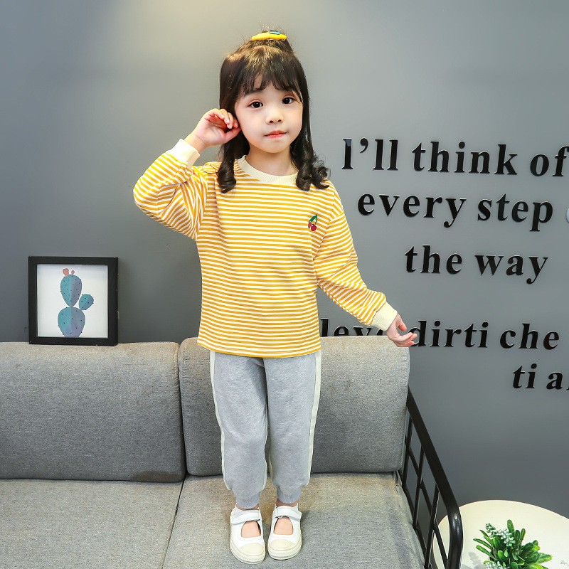 Baby Girls Clothes Sets Kids 2022 Fashion Infant Spring Autumn Cotton 2pcs Outfits Striped Sweatshirt+Pants Baby Tracksuit