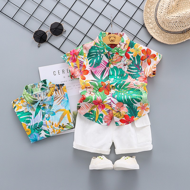 New Summer Baby Boys Clothes Suit Children Casual Shirt Shorts 2Pcs/Sets Toddler Fashion Costume Infant Outfits Kids Tracksuits