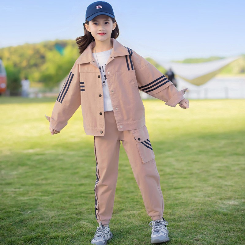 WKPK Spring Autumn Fashion Casual Girls Clothing Sets 4-18 New Kids Tracksuits Kids Comfortable Tracksuit Outdoor Family Tracksuit