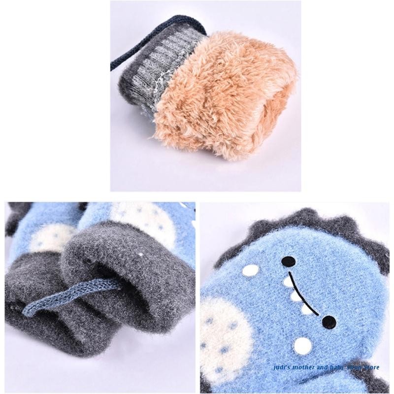 67JC Outdoor Riding Gloves Warm Soft Elastic Knitted Full Finger Gloves For Girls Boys Candy Color Cute Gloves