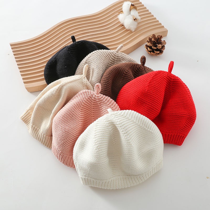 MILANCEL 2021 Autumn New Baby Hat Knitting Hats Cotton Girls Beanie Solid Cap Newbron Korean Girls Hat