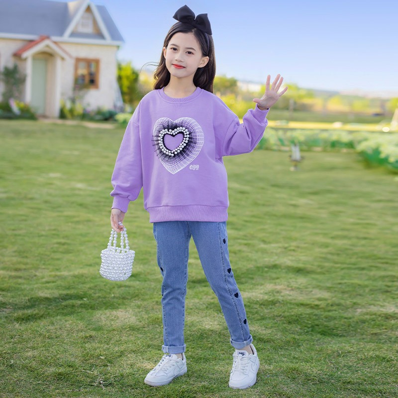 WKPK 4-18 years old girls clothes teenage new spring autumn kids suit comfortable outdoor sports children's casual clothes