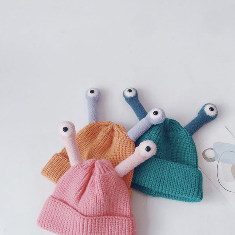 MILANCEL 2021 winter kids hat cute eye hat fashion boys hat korean solid girls hat fashion knitted hat