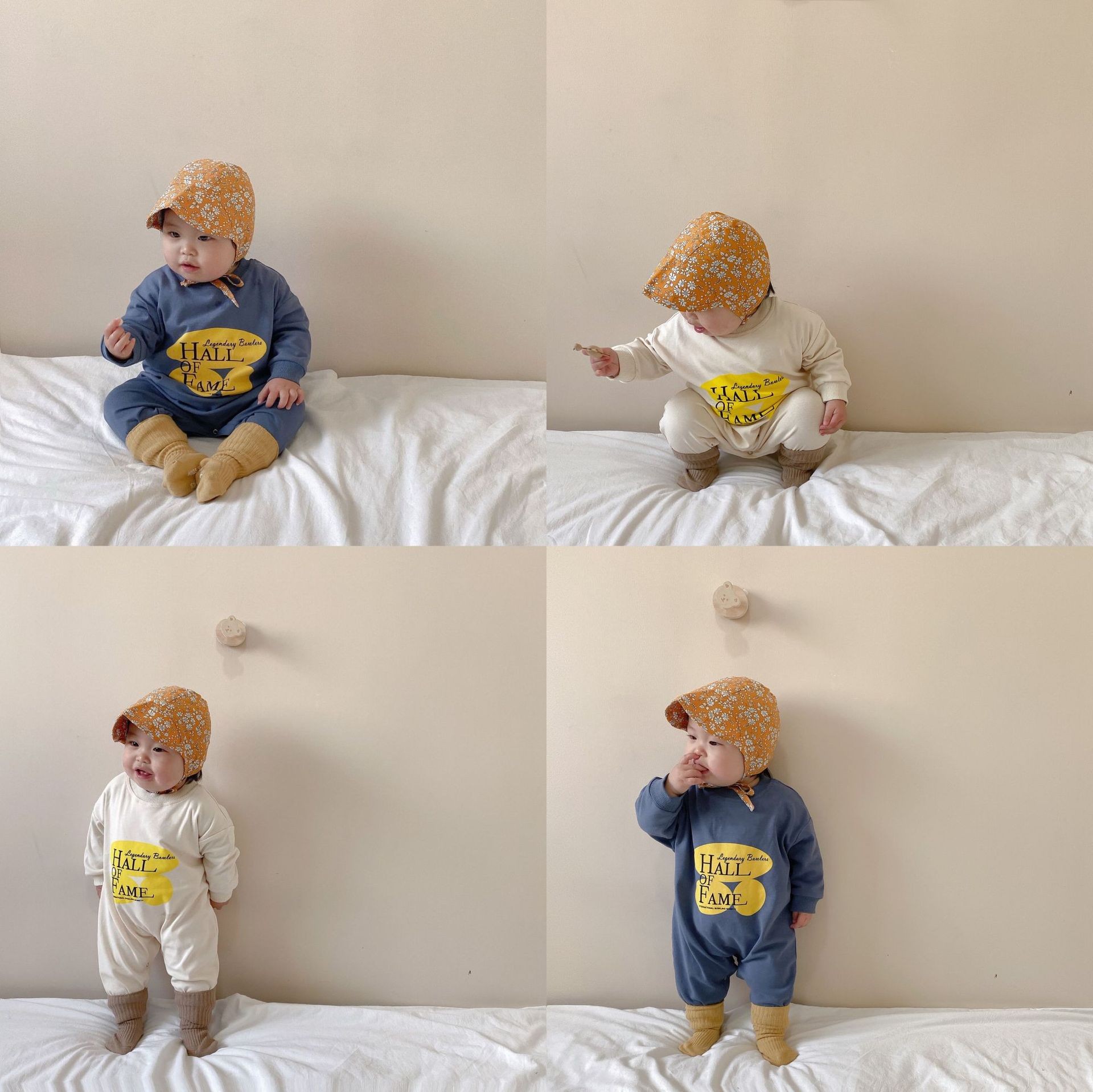 2022 Spring New Baby Boy Romper Cotton Long Sleeve Infant Jumpsuit Letter Print Baby Boy Clothes Kids Overalls Outfits 0-24m