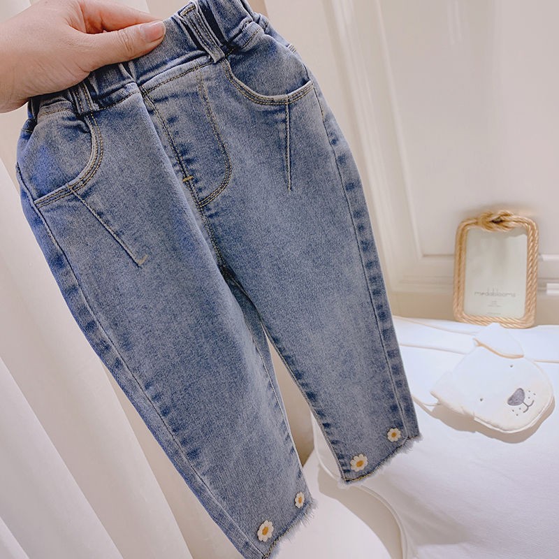 Spring Kids Clothes Baby Girls Pants Children's Clothing Fashion Floral Girls Pants Trousers Baby Kids Girls Daisy Jeans Pants