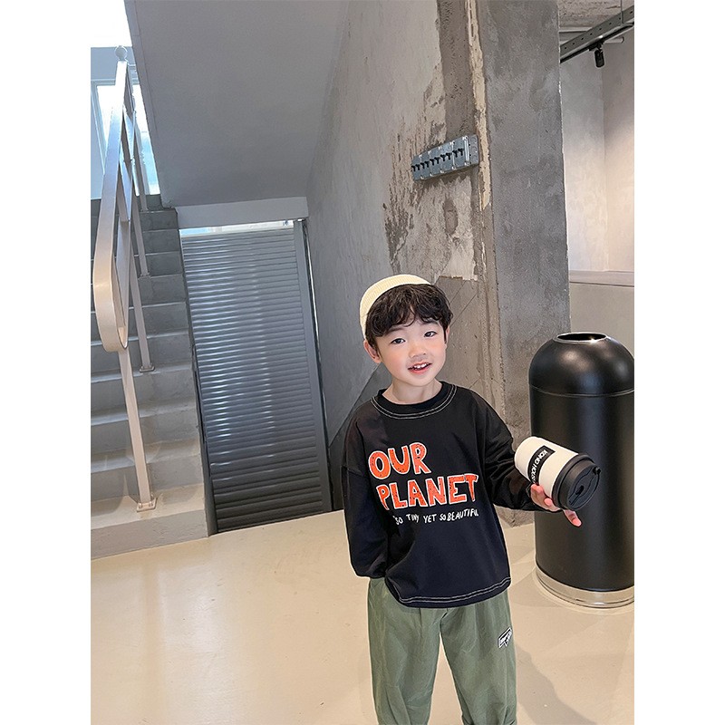 2022 spring printed T-shirt soft and comfortable 2 colors for baby boy shirt top 2-17