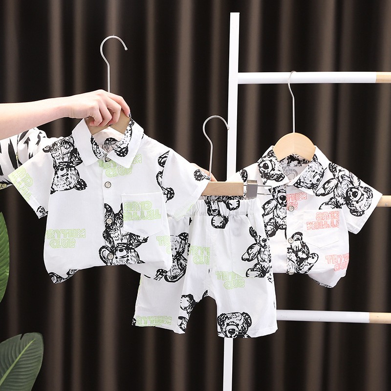 New summer baby clothes suit children boys girls fashion cartoon shirt shorts 2pcs/sets baby casual outfit kids tracksuits