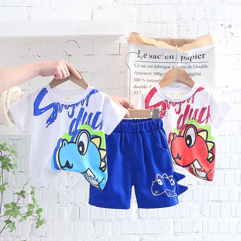 New Summer Baby Clothes Children Boys Girls Cute Cartoon Cotton T-Shirt Shorts 2Pcs/Sets Toddler Casual Costume Kids Sportswear