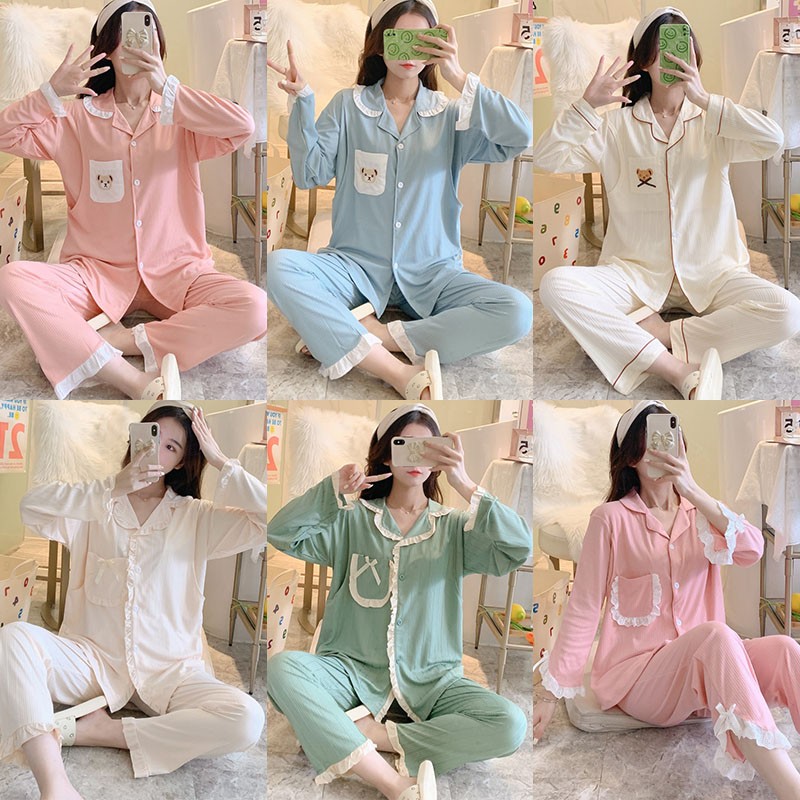 Women Sleepwear Pregnant Breastfeeding Clothes Pajama Set Homewear Spring Autumn Maternity Clothes Cotton Pregnancy Nursing Outfit