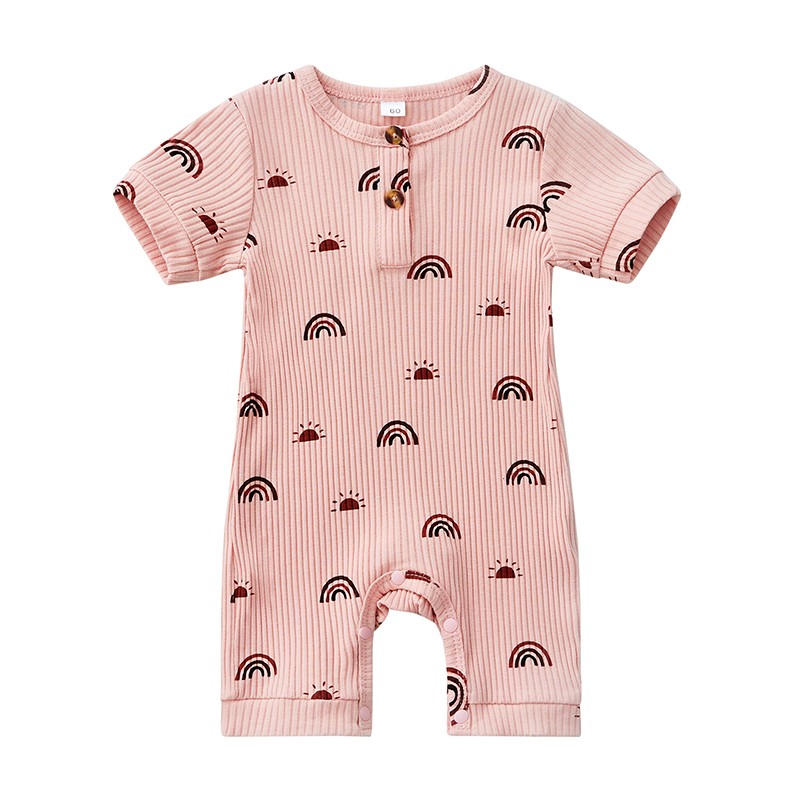 Ma & baby 3-24M Newborn Infant Baby Boys Girls Romper Rianbow Print Ruffle Jumpsuit Playsuit Clothes Costumes C01