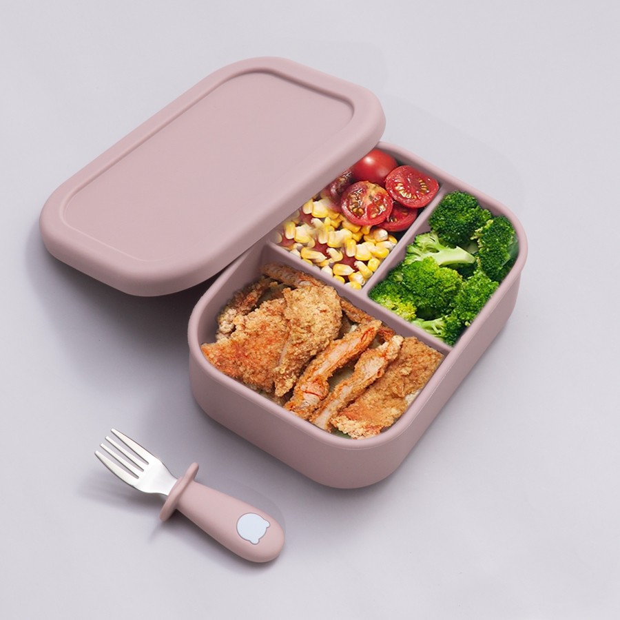 New Divided Lunch Box With Lid Fresh Keeping Lunch Box Leakproof Picnic Cake Box Kids Cutlery Box Free Custom Logo