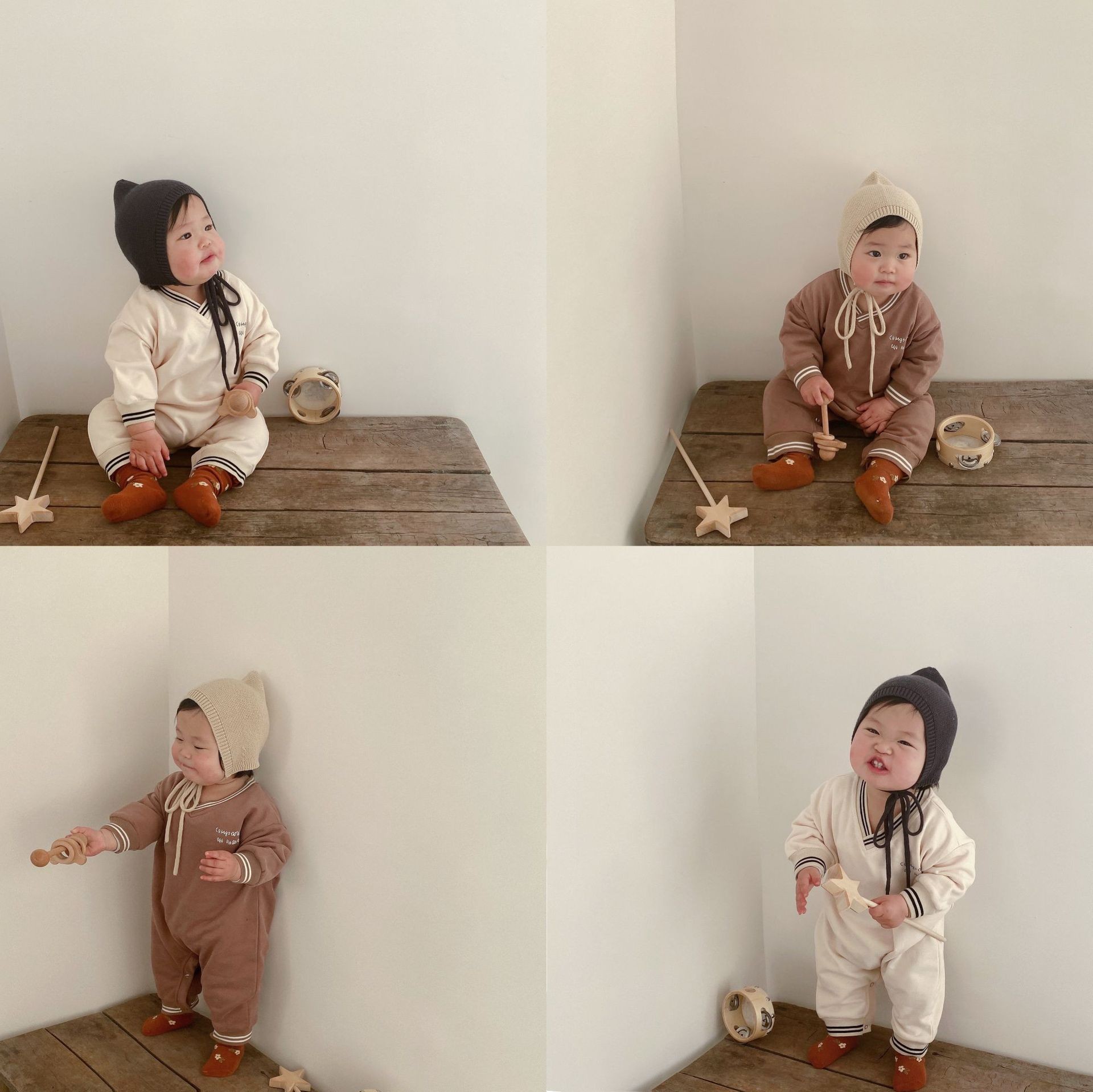 BOBOTCNUNU 2022 New Fashion Spring Boys Girls Candy Color Long Sleeve Jumpsuit