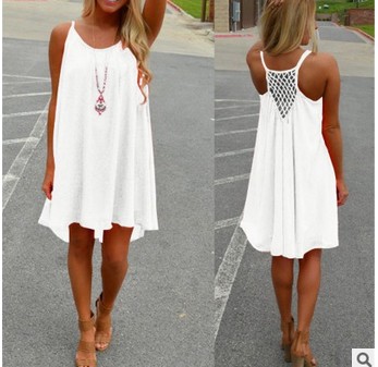 Summer Sexy Halter Neck Mini Sundress Solid Color Women Casual High Style Club Party Dresses Beach Wear