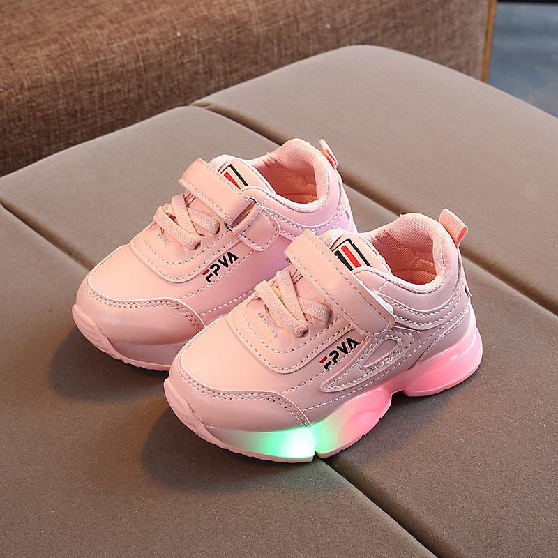 Size 21-30 Children LED Sneakers With Light Up Sole Baby Led Luminous Shoes For Girls / Glowing Lighted Shoes For Kids Boys