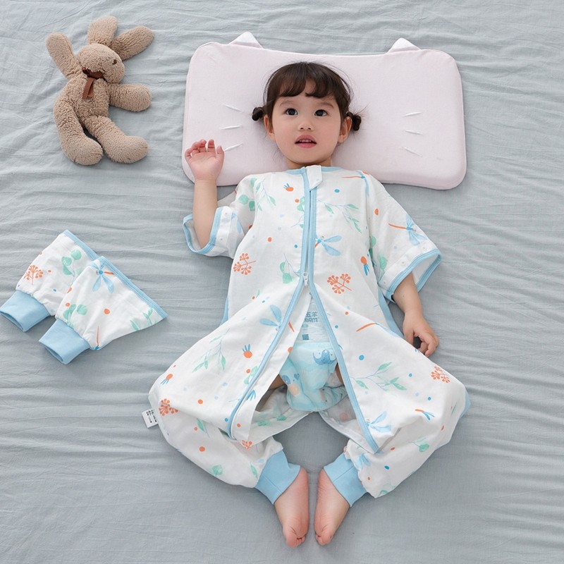 Cotton Baby Sleeping Bag Long Sleeve Children Pajamas Split Legs Sleeping Kids Slippersack Anti-kick Baby Girl Blanket Bedding