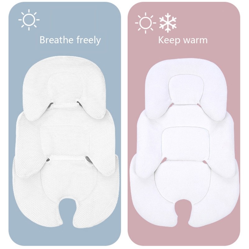 Baby Stroller Cushion Infant Car Seat Insert Head Body Support Pillow Stroller Thermal Mattress Mesh Breathable Liner Neck Mat QX2D