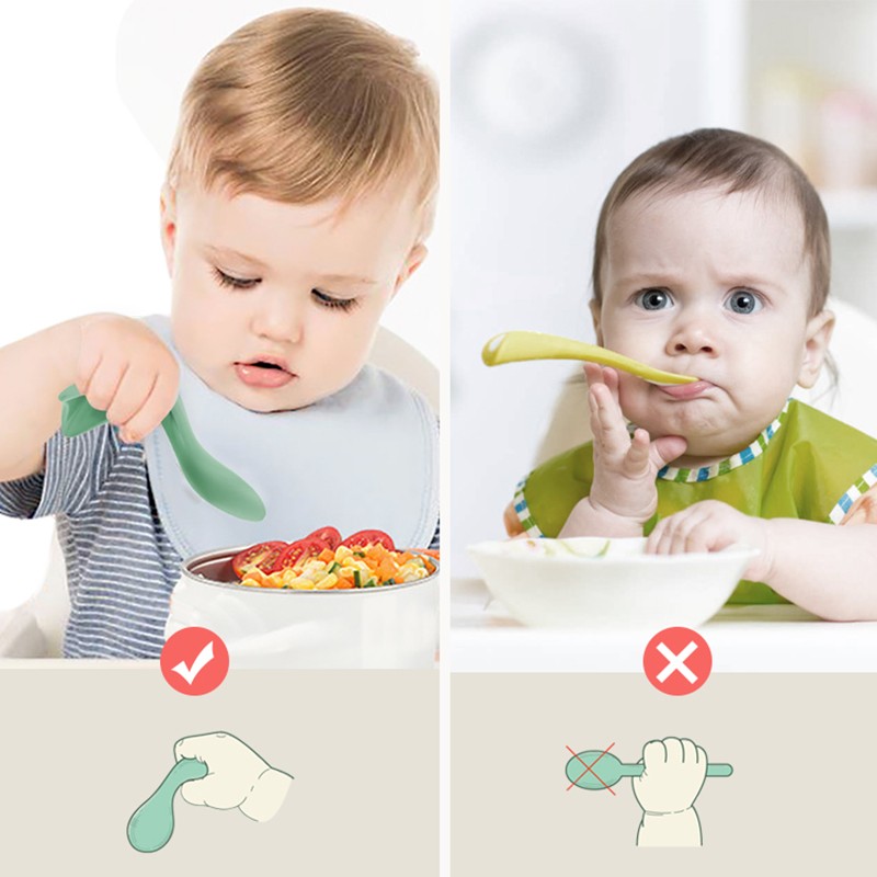 Portable Baby Tableware Baby Tableware Twist Spoon Fork Set With Box Toddler Baby Feeding Training Dinnerware Set