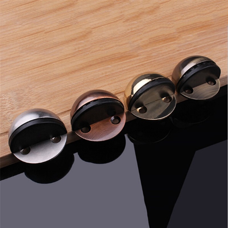 Hidden Stainless Steel Rubber Door Pad Non Punching Door Sticker Holders Catch Floor Mounted Nail-Free Door Stops