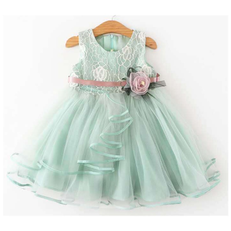 1-5Y Summer Girls Dress 2022 New Sleeveless Princess Dress Korean Style Stitching Lace Children Dress Vestidos G0025