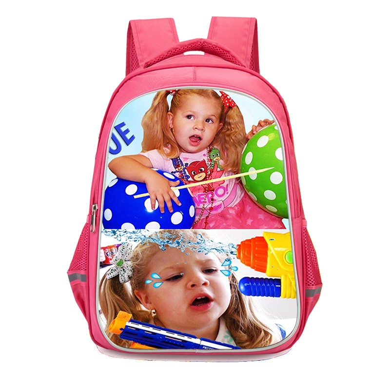 New Girls School Backpack Little Black Girl Diana Show Print Primary School Bags 6-10 Years Children Bookbag Kids Bag