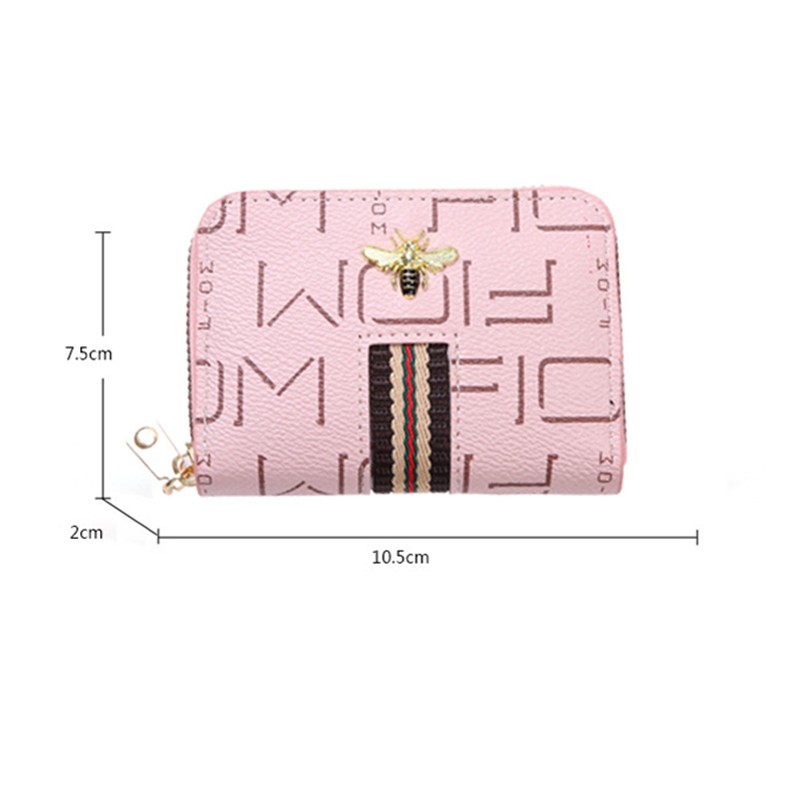 Women Bank Card Holder Little Bee Card Wallet 9 Bit Rfid Blocking Wallet Credit Business Card Holder Large Capacity Coin Purse