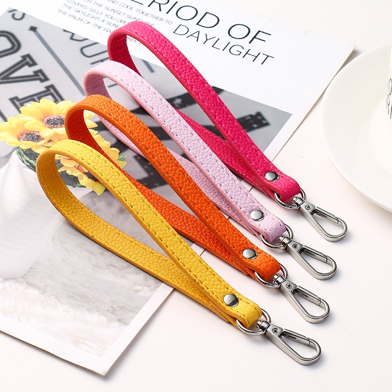 Wrist Bag Strap Handle Fashion PU Leather Women Girls Purse Strap Bag Small Bag Strap Solid Color Replacement Purse Strap