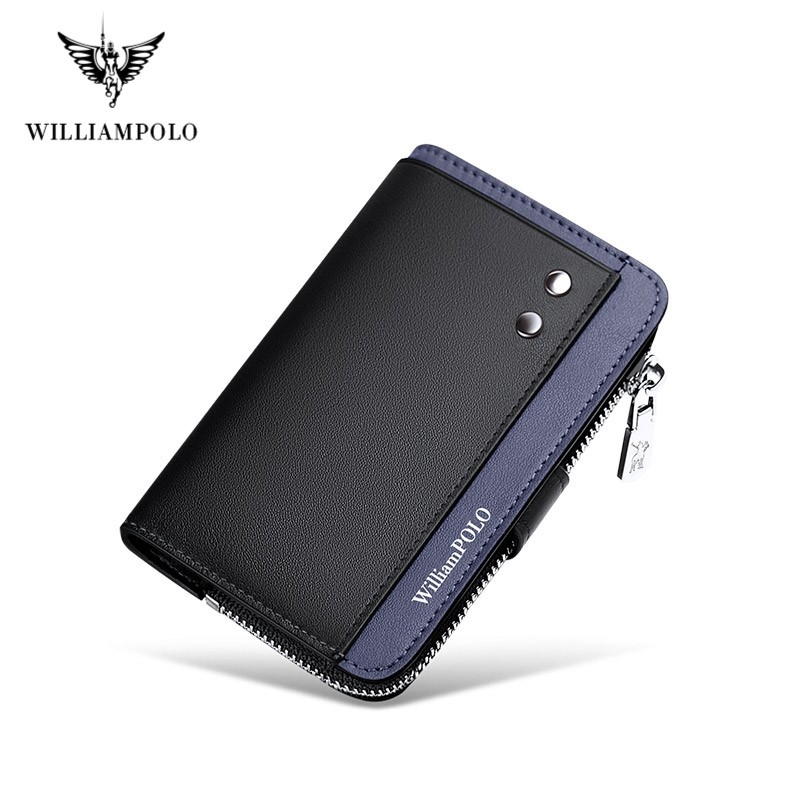 Williapolo Men's Keychain Genuine Leather Key Holder Men Key Wallet Organizer Pouch Car Keychain Housekeeper Key Case Card Holder