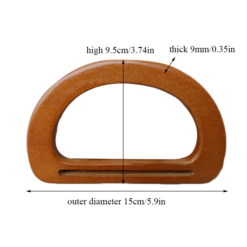 Bag Handmade Fashion Bag Handle Accessory D Shape Wood DIY Environmental Light Circle Wooden Wooden Handle Hand in Hand