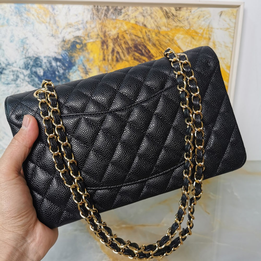 Top quality luxury handbag classic fashion flap caviar leather wear-resistant shoulder bag chain leather bag women