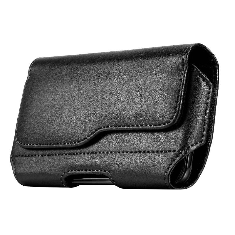 Fashion Men's Leather Horizontal Belt Case Holster Pouch Sleeve Phone Holder Bum Bag Male Casual Outdoor Travel Waist Pack Bag