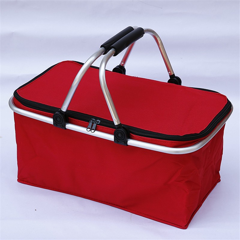 Portable Folding Picnic Camping Lunch Bags Insulated Cooler Bag Cool Hamper Storage Basket Picnic Basket