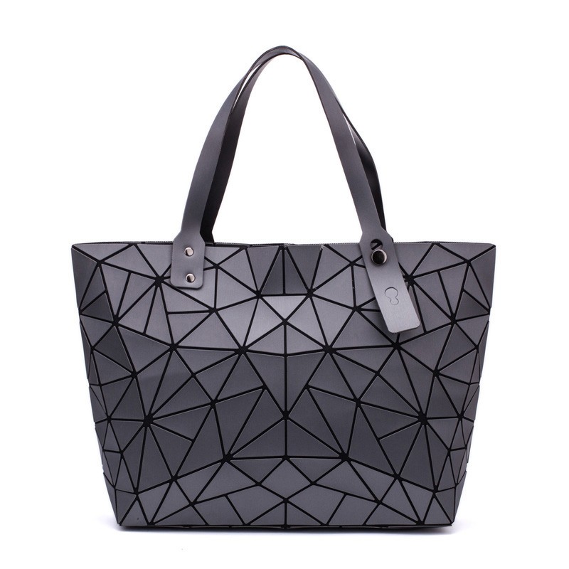 Geometric women's handbag, diamond tote bag, laser foldable shoulder bag, casual shopping bag