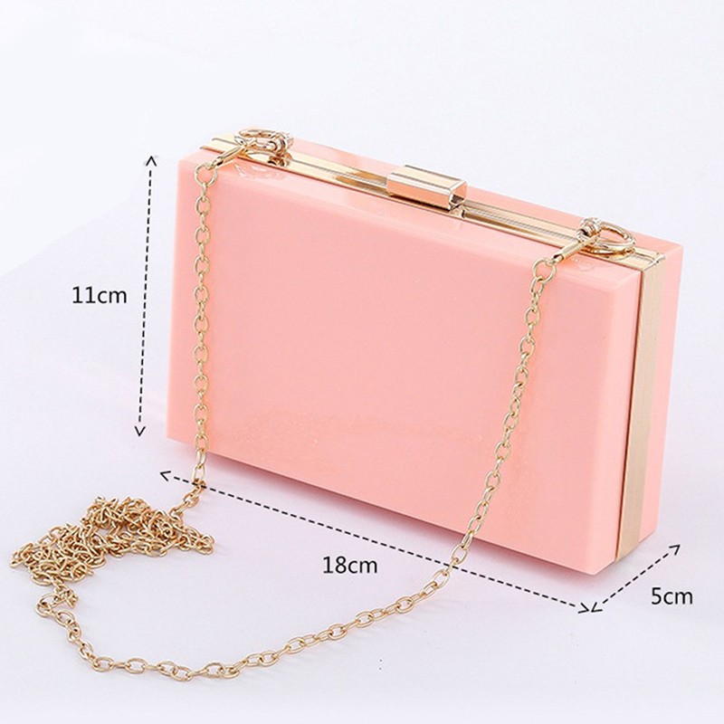 Good Quality Hot Transparent Women Acrylic Box Mini Bag Brand Ladies Evening Handbag Wedding Bag Female Clutch Shoulder Bag