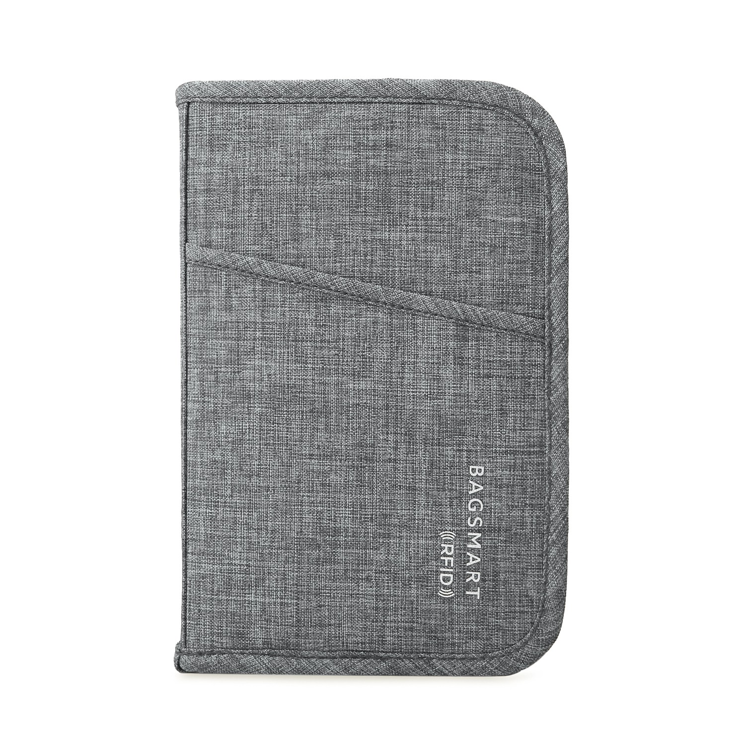 BAGSMART Waterproof Anti-theft Passport Holder Travel Wallet Large Credit Card Wallets Travel Accessories Organizer Bag Gray