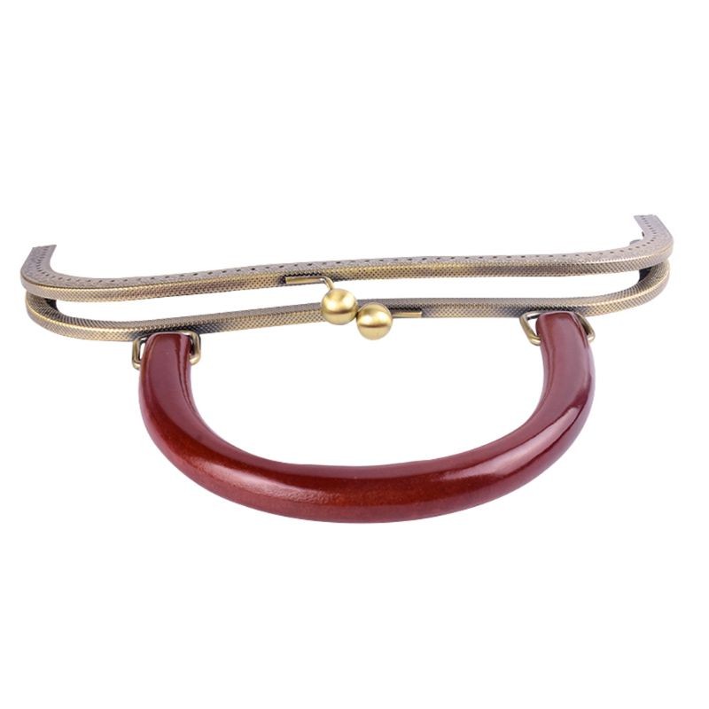 1pc 27cm Retro Style Wallet Frame Handle Antique Bronze Kiss Clasp DIY Bag Buckle Replacement Tool Parts Accessories