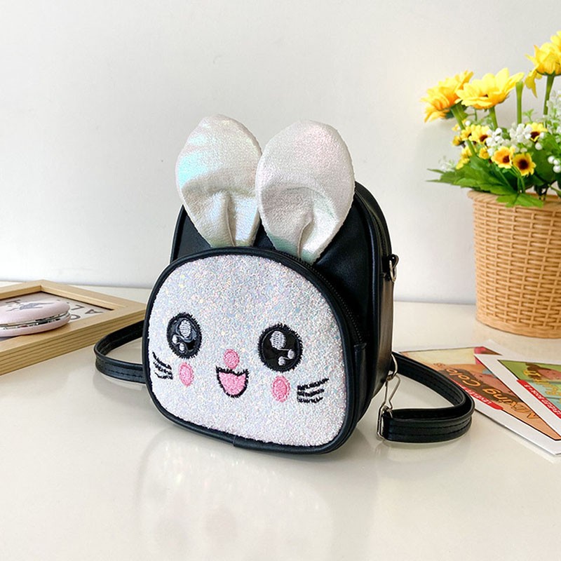 Cute Embroidered Rabbit Backpack Kindergarten School Bag Multi-purpose Girls Messenger Bag Shoulder Bag Children's Accessories