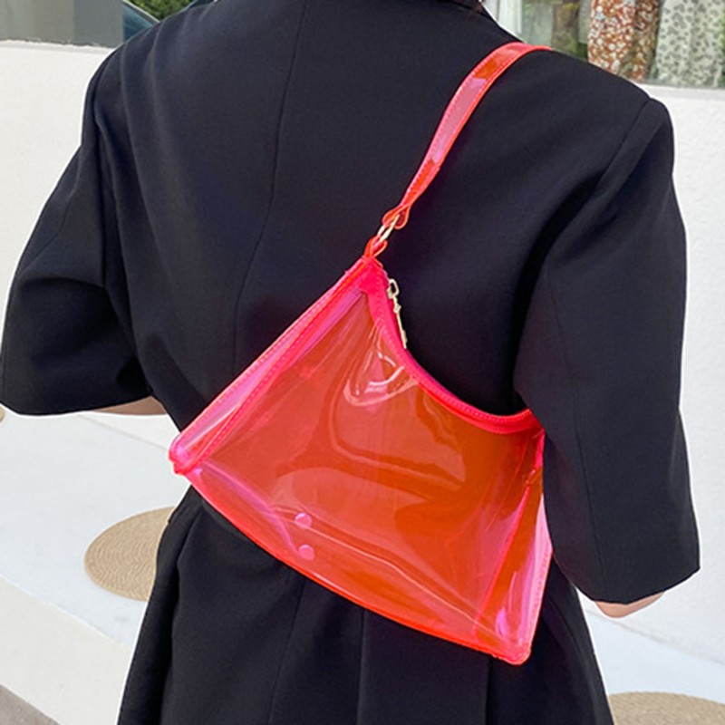 Summer Fashion Transparent Clear Jelly Handbag Shoulder Bags For Women Elegant Evening Bag Ladies Underarm Bag 2022