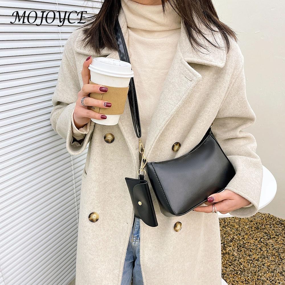 Pure Color Women Shoulder Bag PU Leather Underarm Bags Arbitrary Bags Shopping Bag Ladies Vintage Leisure Bags