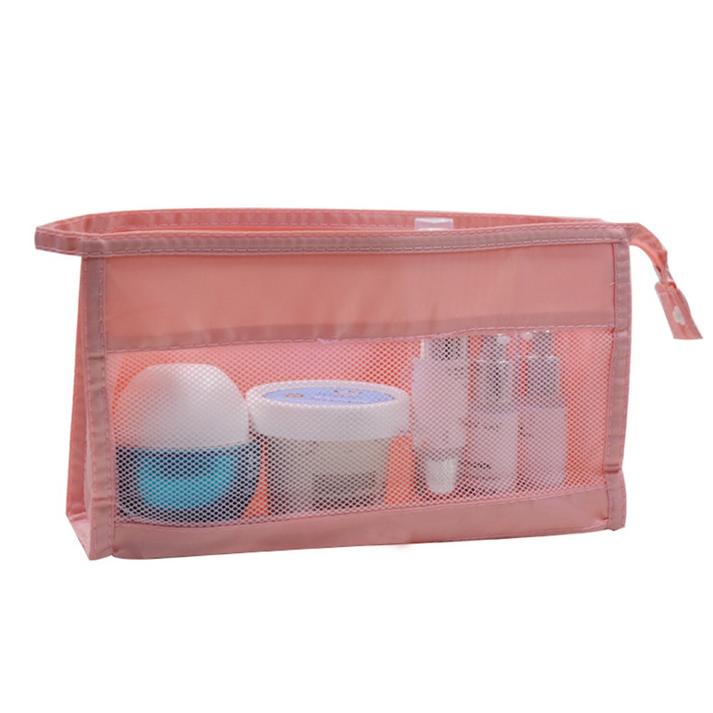 Travel Makeup Pouch Portable Simple Mesh Storage Bag Zipper Wash Hanging Organizer Fashion Large Unique