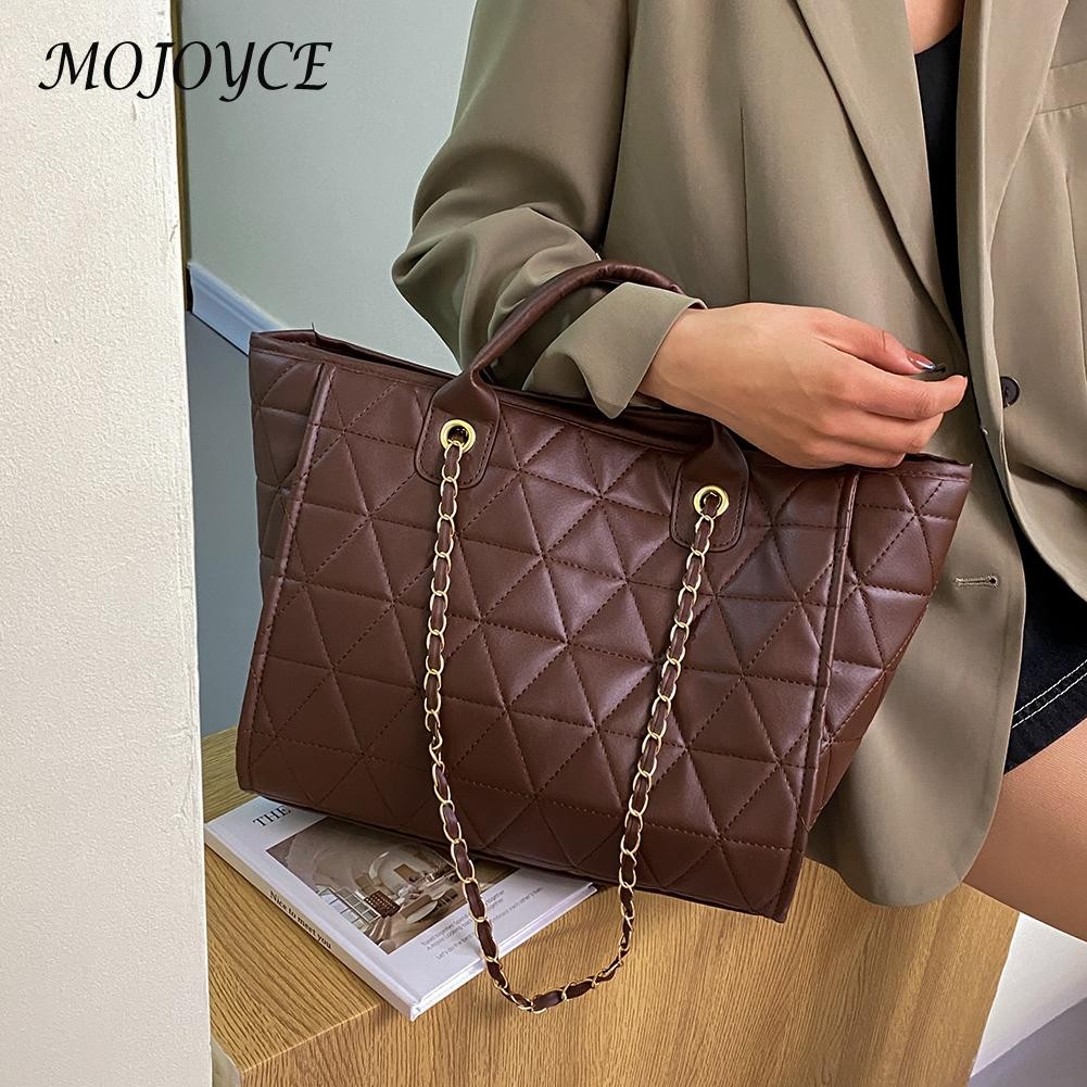 Fashion Women PU Thick Chain Handbag Purse Large Lady Casual Messenger Bags For Women Girls Outdoor Shopping