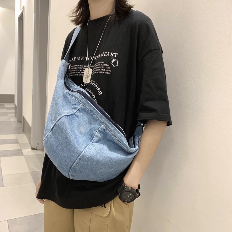 Casual simplicity large shoulder bags women canvas high-capacity crossbody bag denim bag women messenger bag