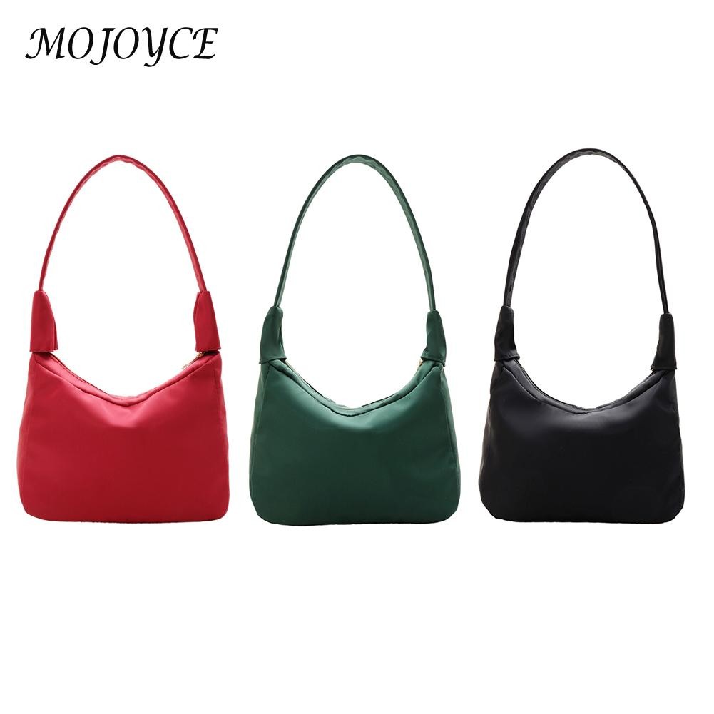 Women Shoulder Bag Zipper Crossbody Bag Solid Color Small Designer Crescent Shape Clutch Bag Multifunctional Ladies Handbag