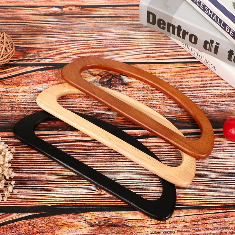 24cm Wood D Shape Bags Handle Wooden Purse Frame Hanger DIY Handbag Bag Handles